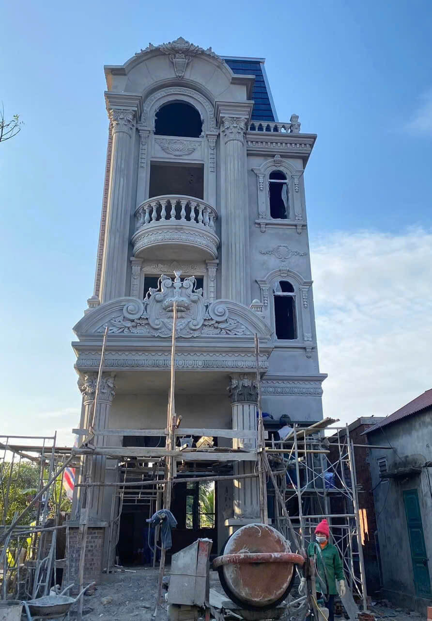 Đắp phù điêu hoa văn mặt tiền 1