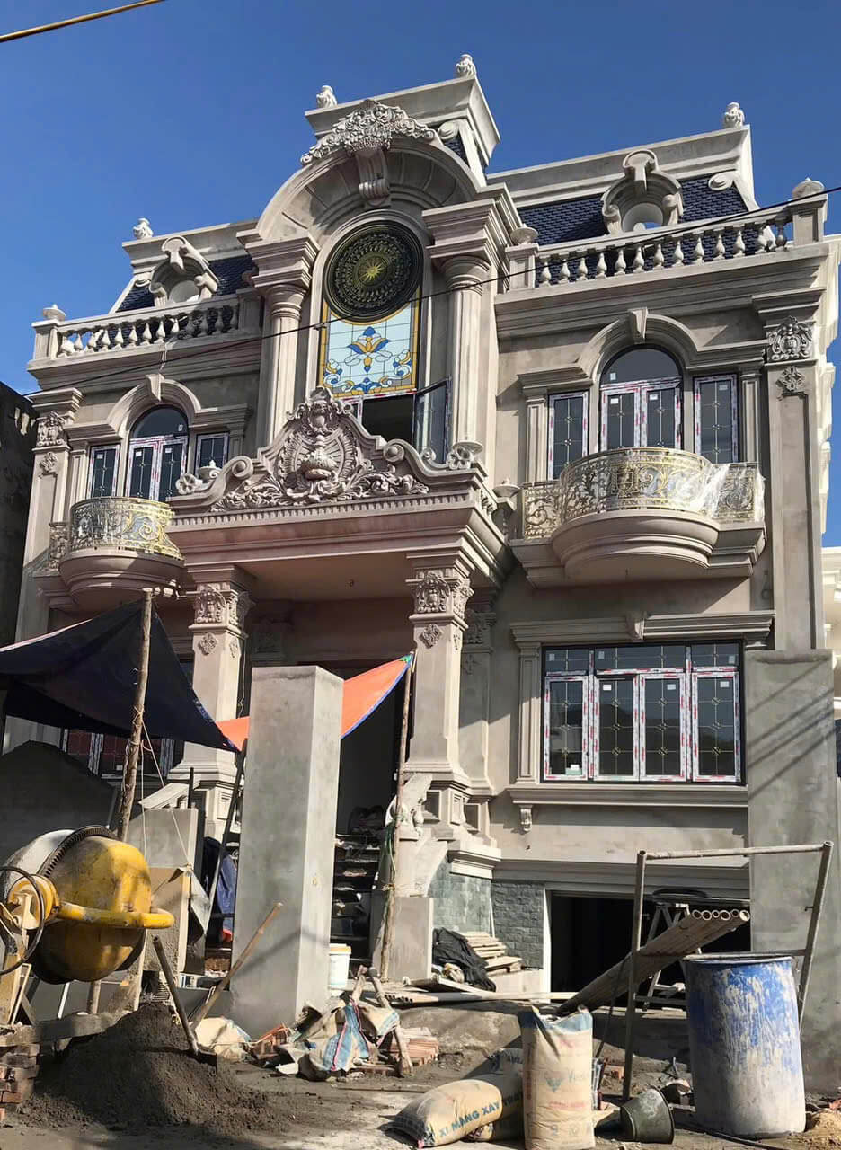 Đắp phù điêu hoa văn mặt tiền 3