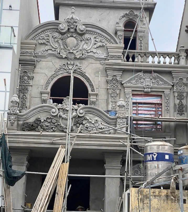Đắp phù điêu hoa văn mặt tiền 4