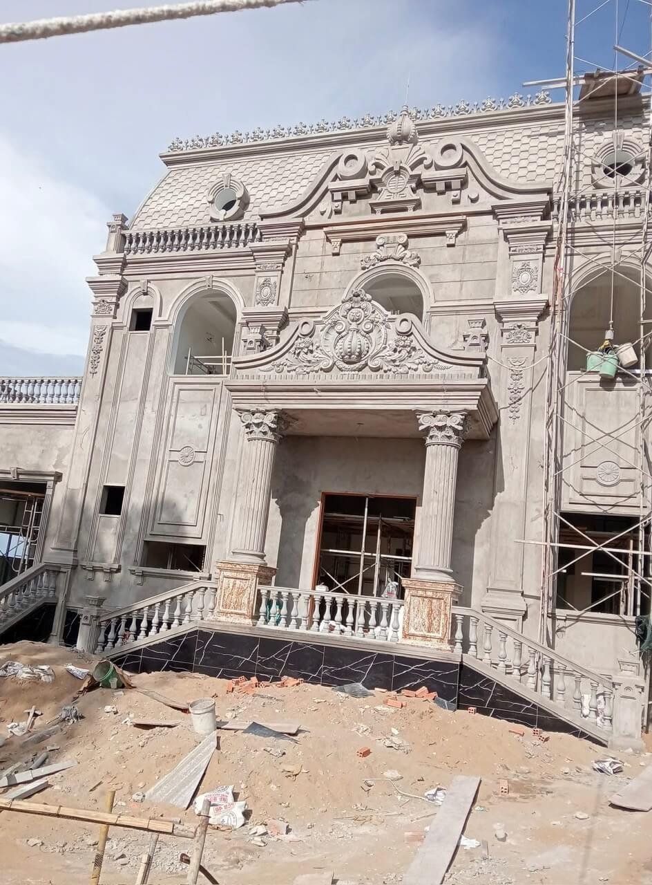 Đắp phù điêu mặt tiền biệt thự 2