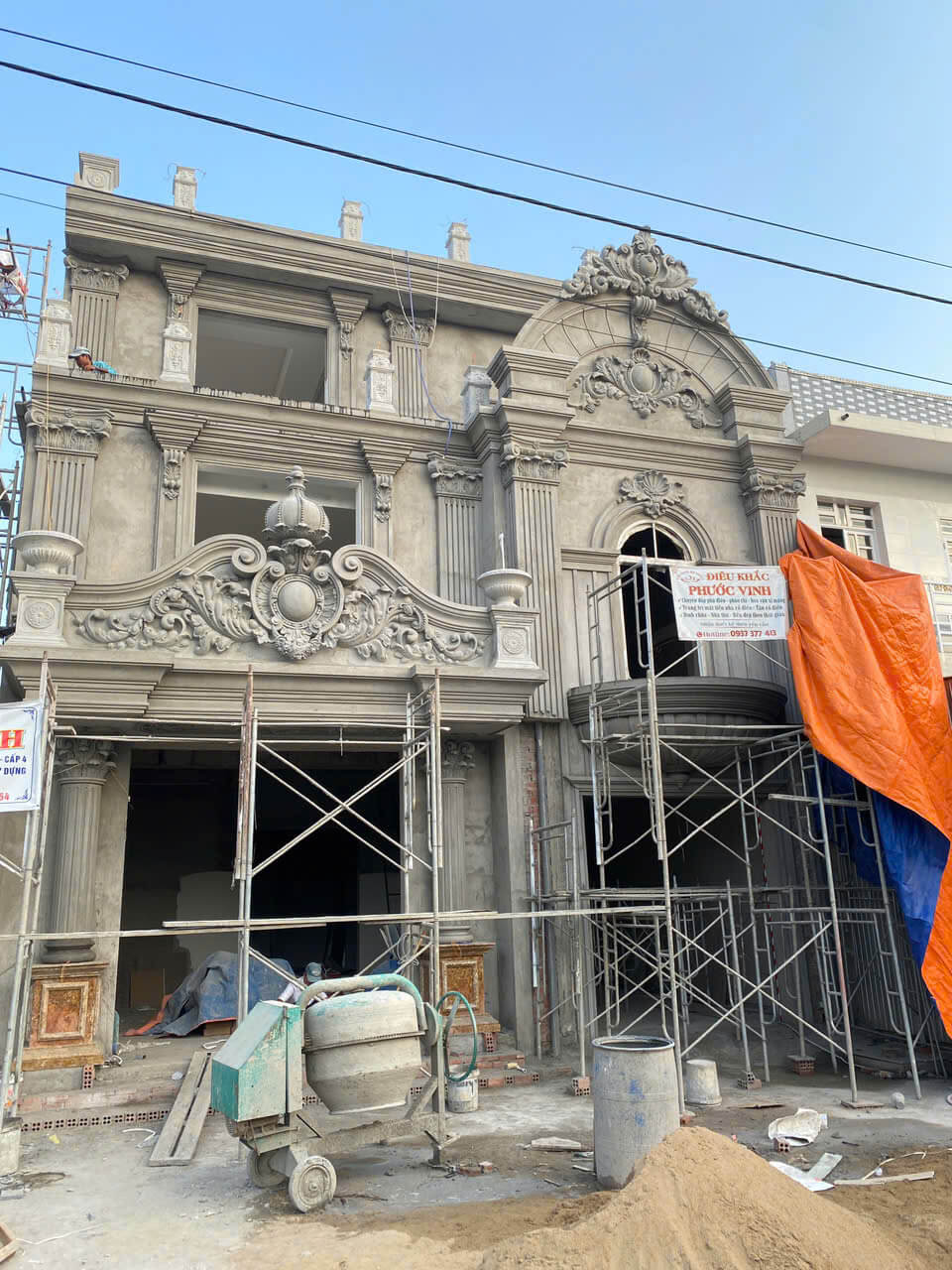 Đắp phù điêu nhà tân cổ điển 1