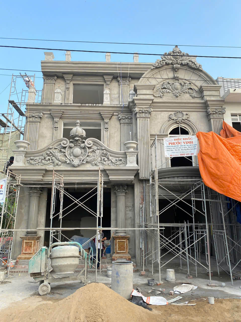 Đắp phù điêu nhà tân cổ điển 3