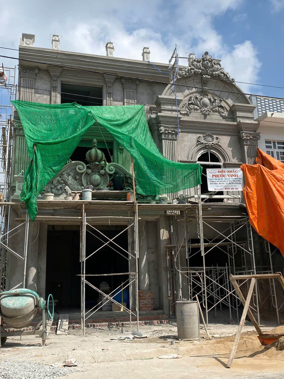 Đắp phù điêu nhà tân cổ điển 4