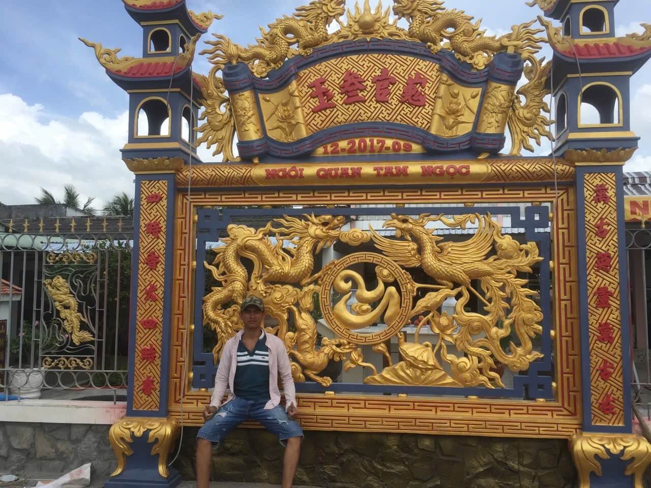 Đắp phù điêu rồng phượng xi măng 2