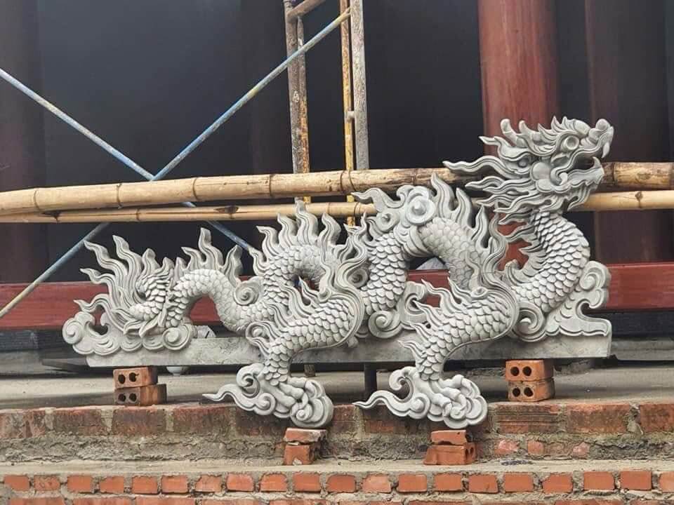 Đắp phù điêu rồng phượng xi măng 4