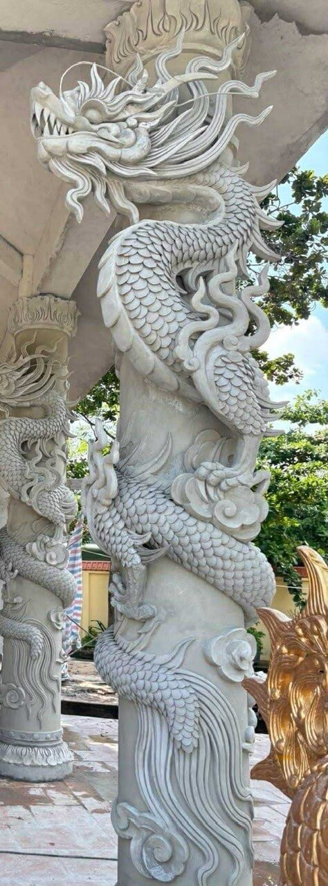 Đắp phù điêu rồng phượng xi măng 9