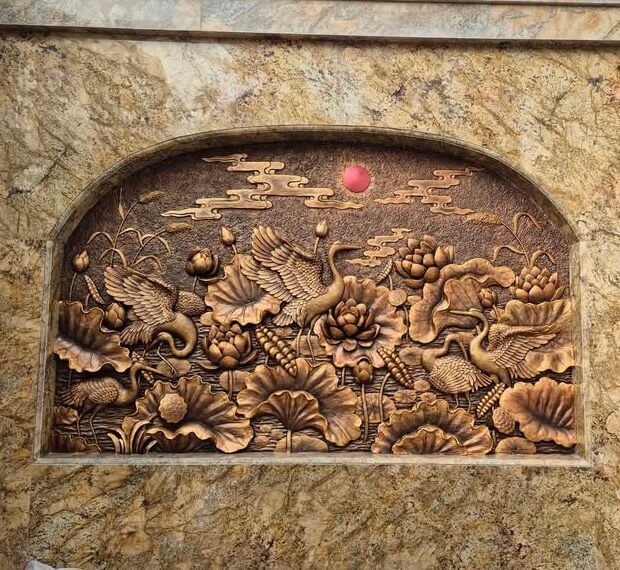 Đắp tranh xi măng ngoài trời 2