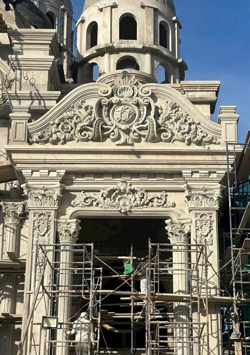 Hoa văn phù điêu mặt tiền đẹp