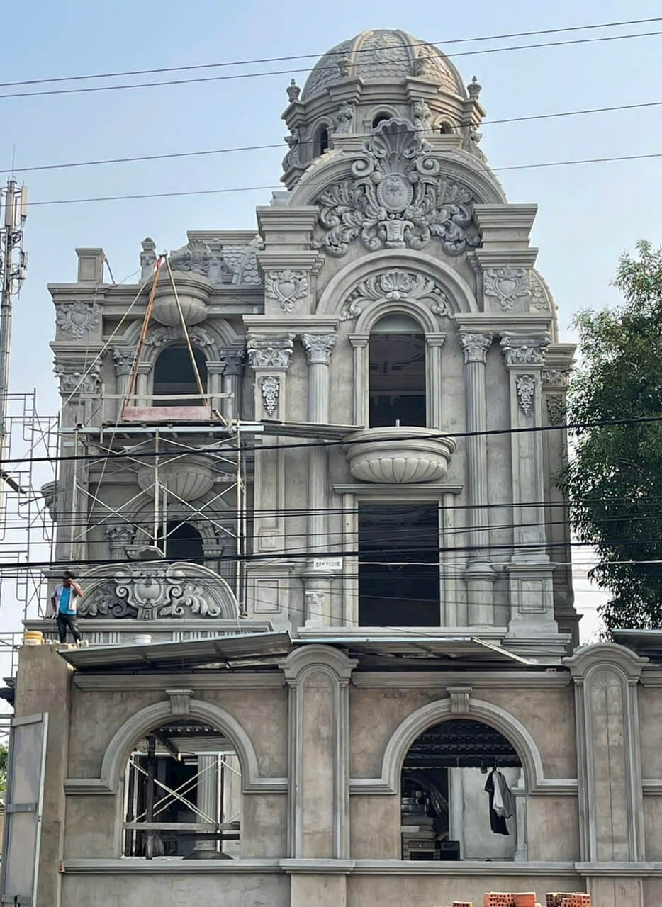 Hoa văn phù điêu mặt tiền đẹp 1