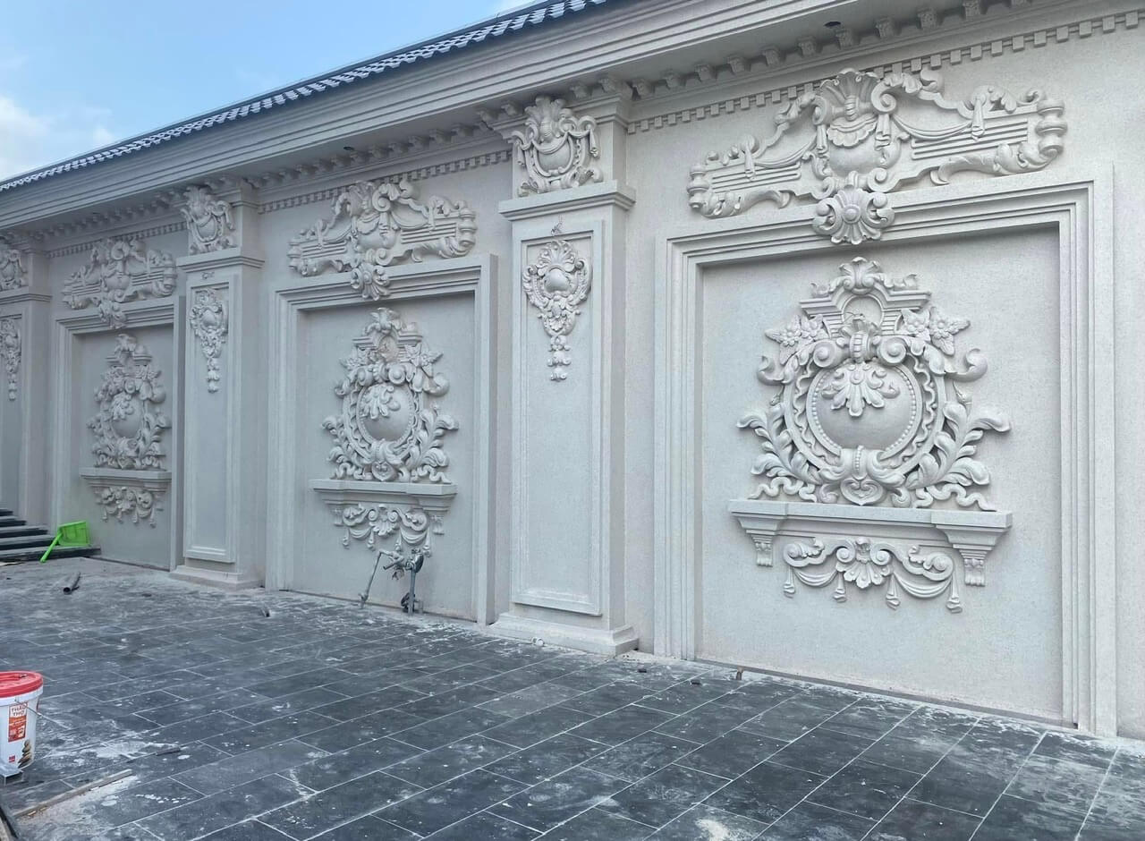 Hoa văn phù điêu mặt tiền đẹp 2