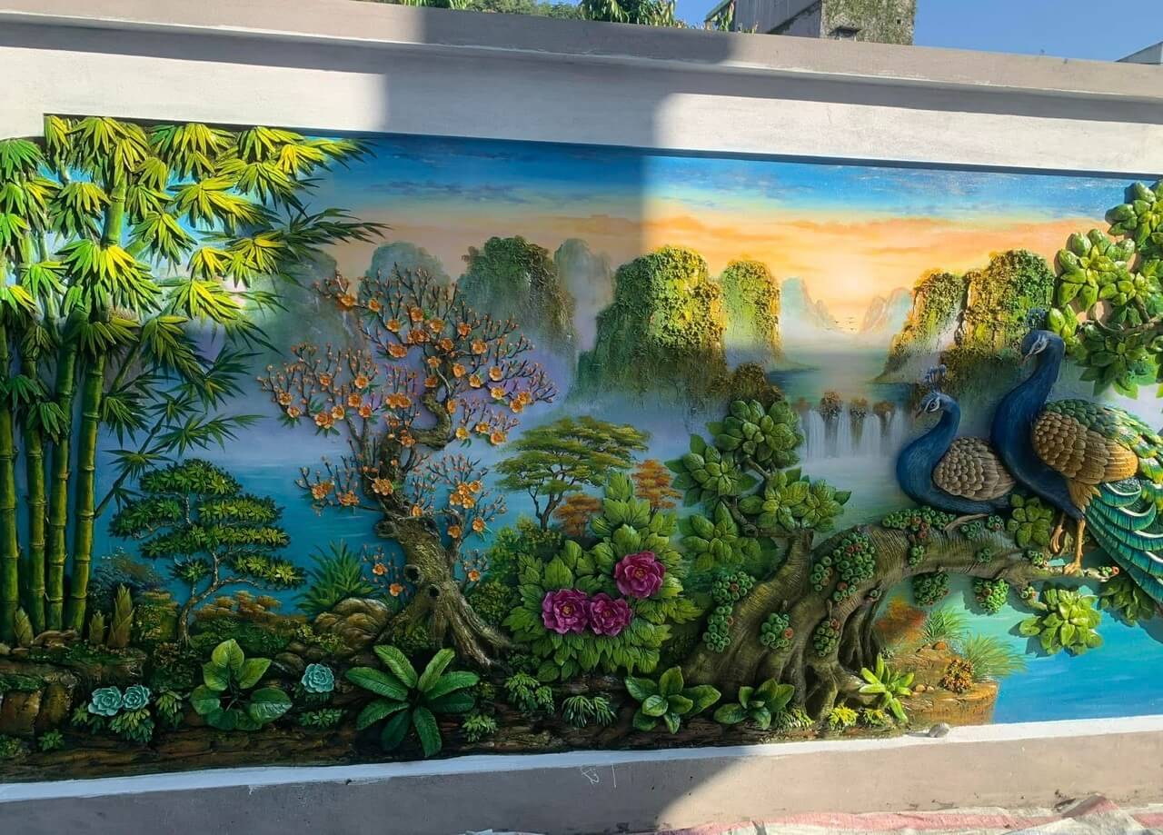 Mẫu tranh phù điêu xi măng đẹp 6