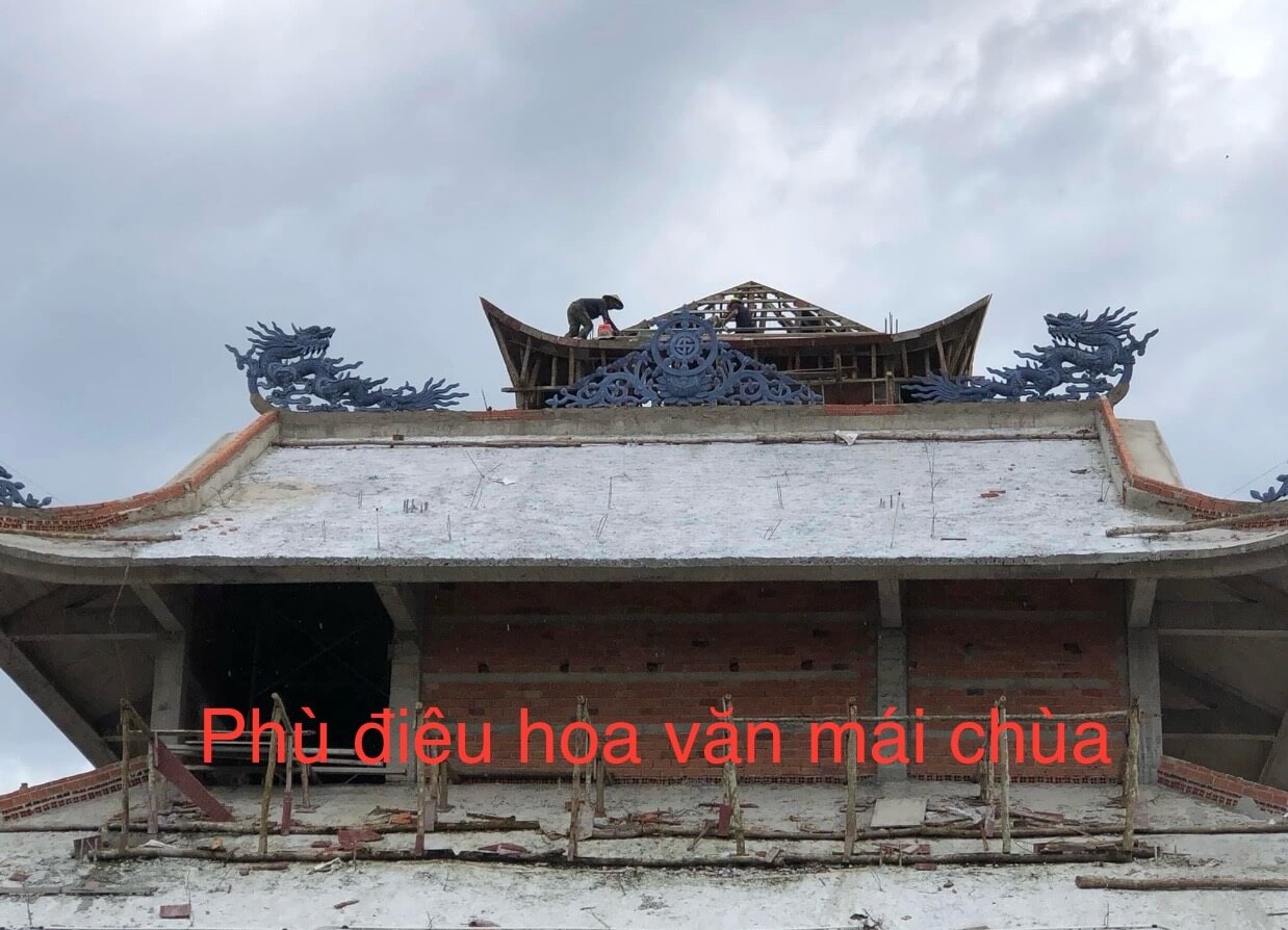 Phù điêu hoa văn mái chùa 4