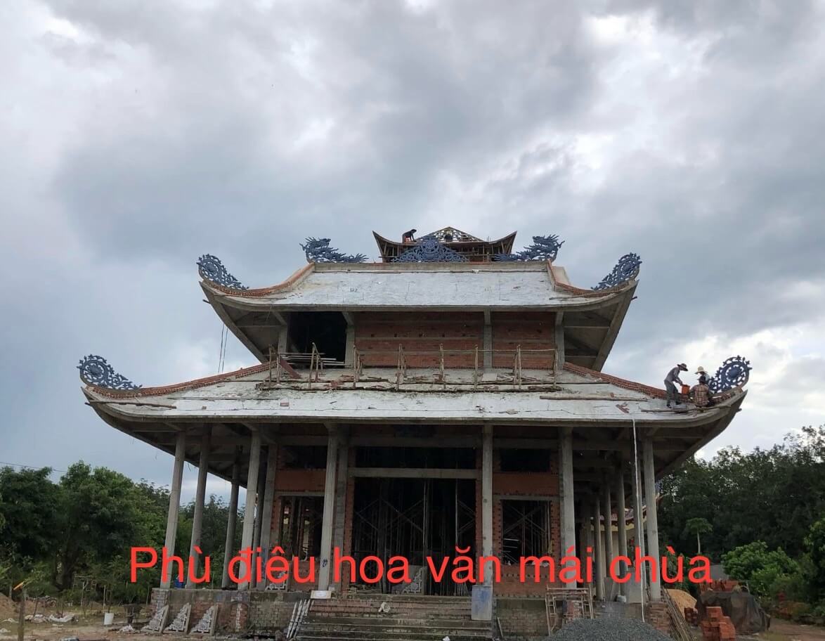 Phù điêu hoa văn mái chùa 5