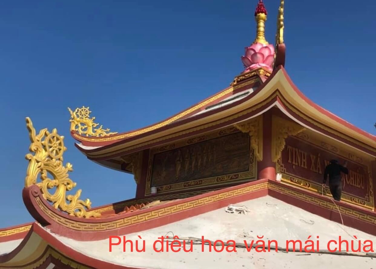 Phù điêu hoa văn mái chùa 7