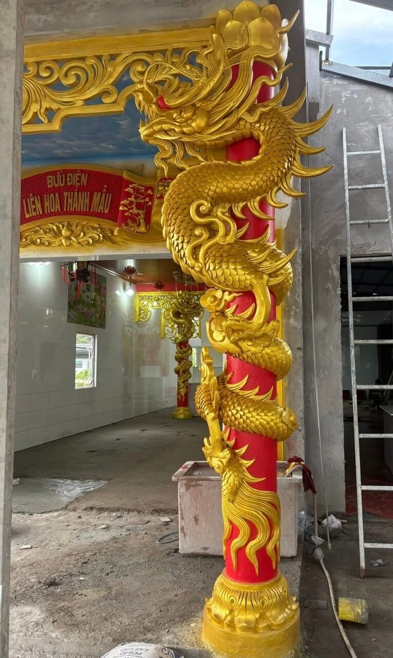 Phù điêu long lân quy phụng xi măng 2