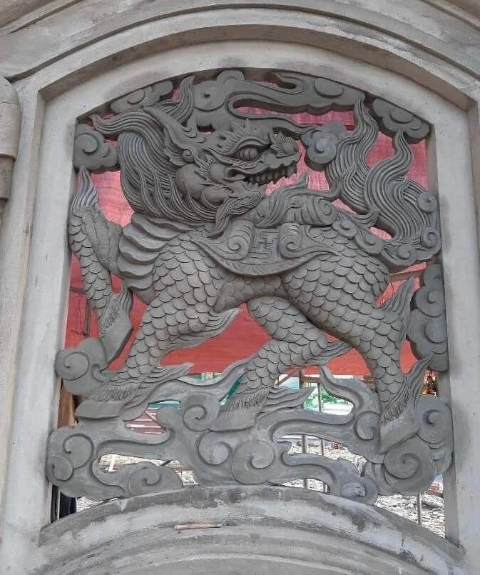 Phù điêu long lân quy phụng xi măng 5
