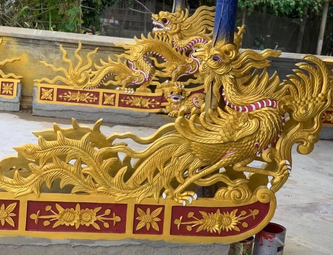 Phù điêu long lân quy phụng xi măng 7