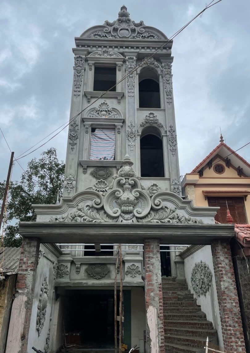 Phù điêu mặt tiền nhà ống