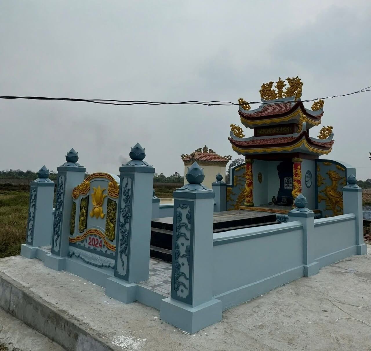 Phù điêu xi măng lăng mộ 2