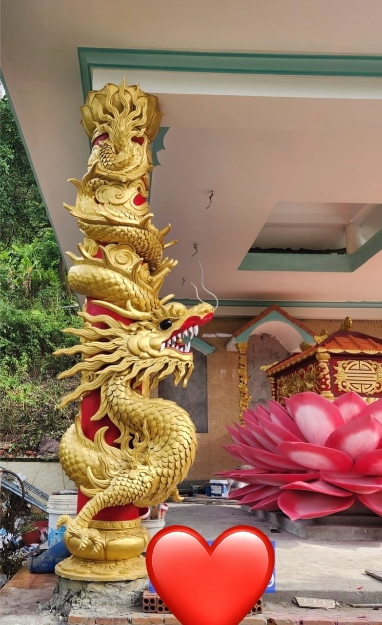Phù điêu rồng quấn trụ 7