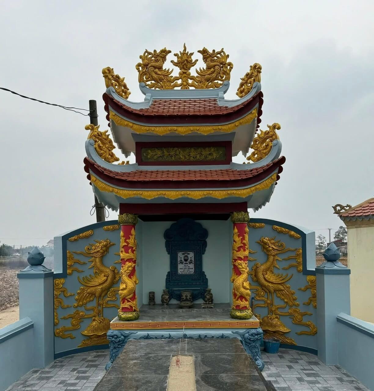 Phù điêu xi măng lăng mộ