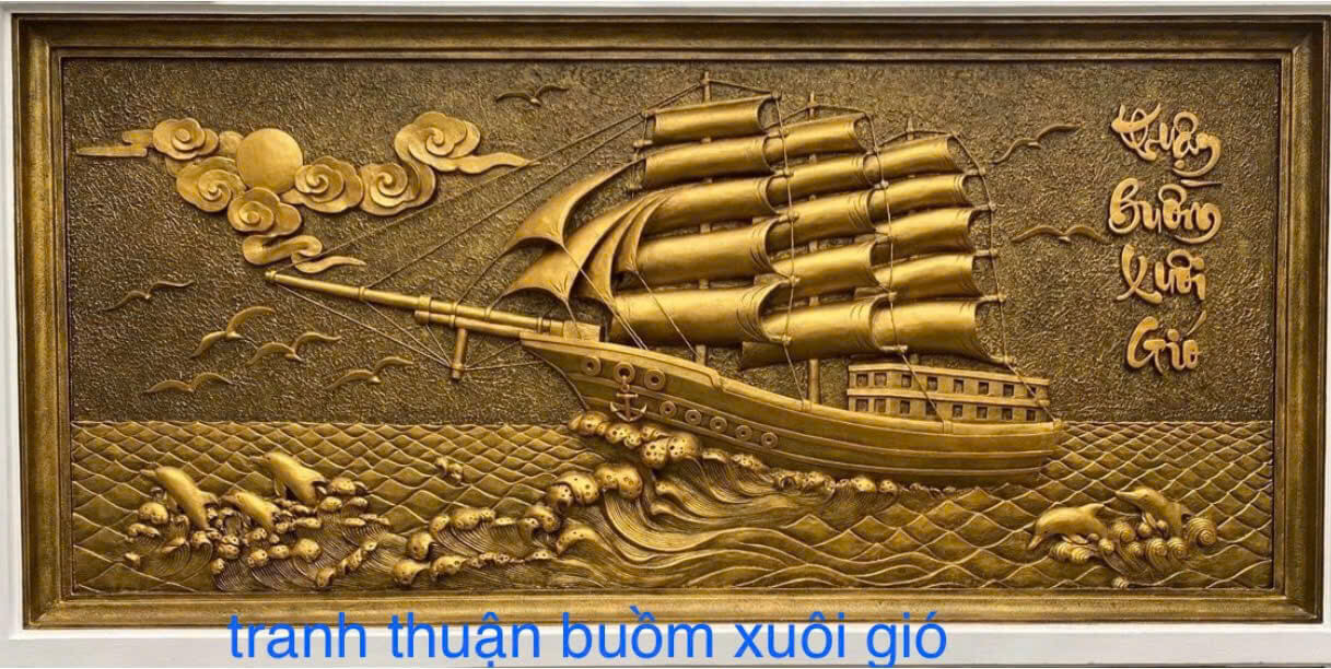 Tranh đắp xi măng thuận buồm suôi gió 4