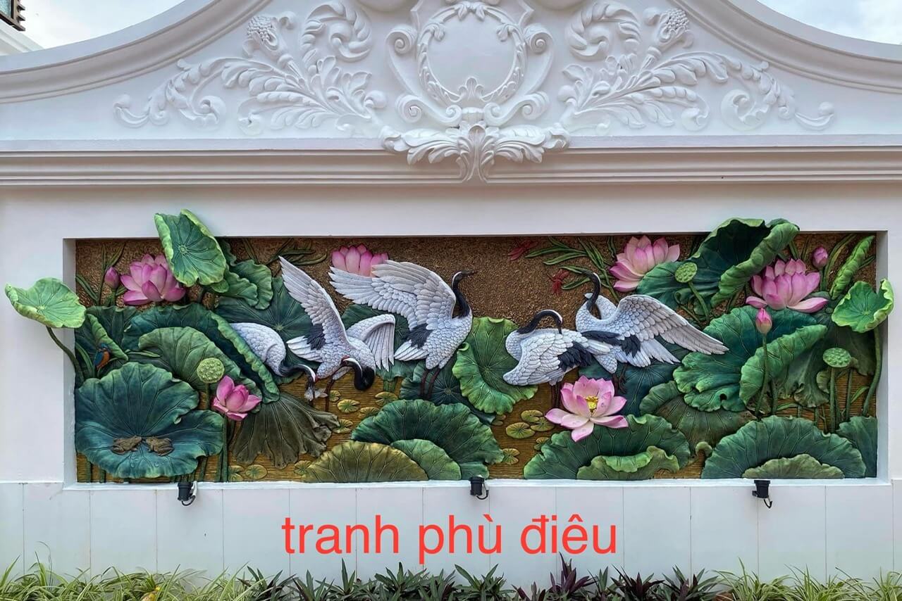 Tranh tường phù điêu xi măng 3