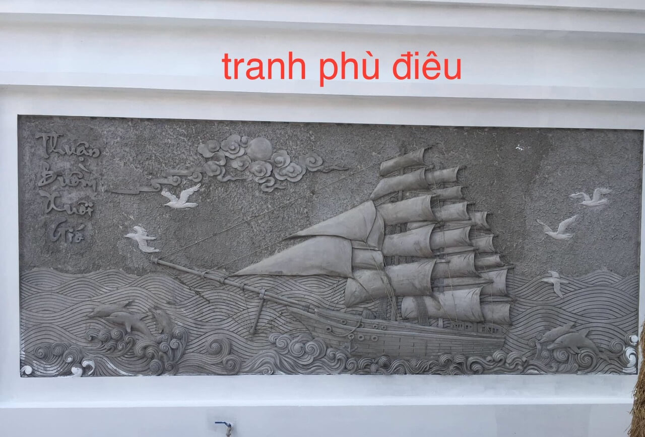 Tranh tường phù điêu xi măng 8