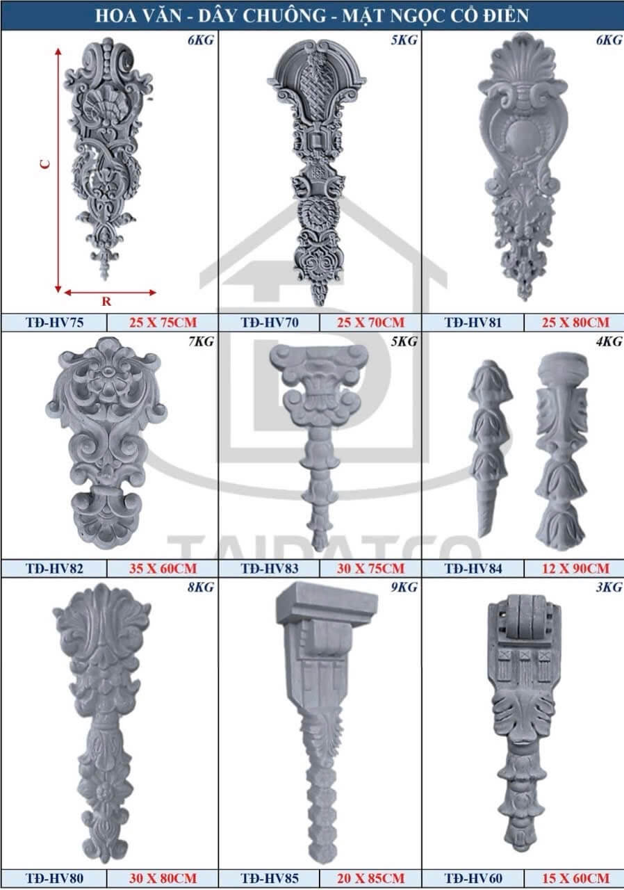 hoa văn dây chuông ốp cột