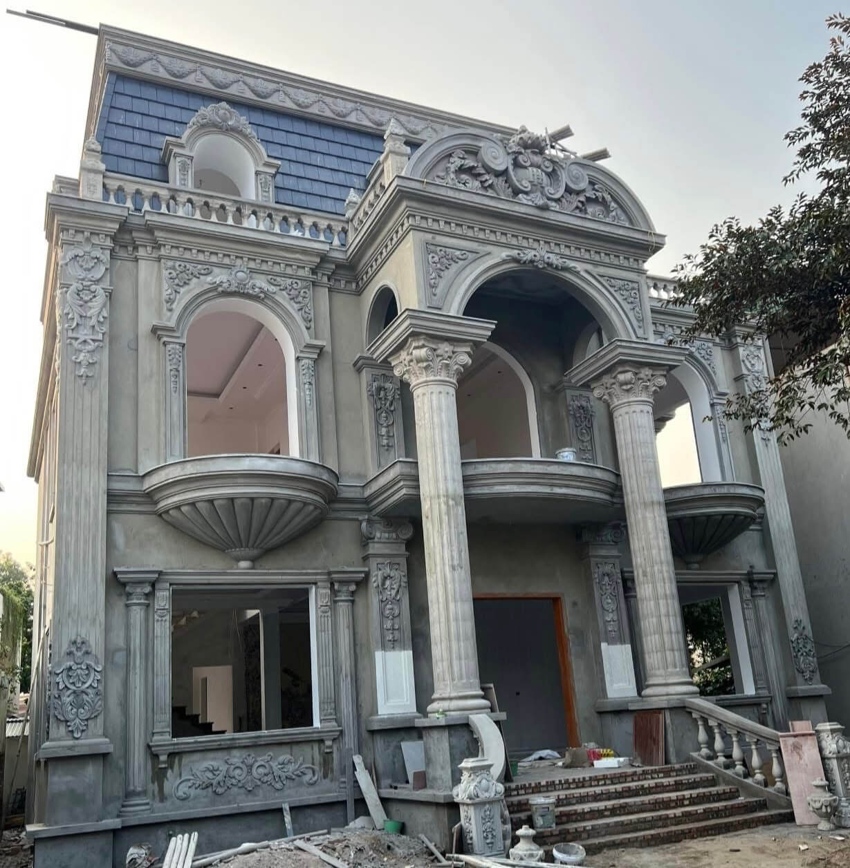 hoa văn xi măng trang trí biệt thự 1