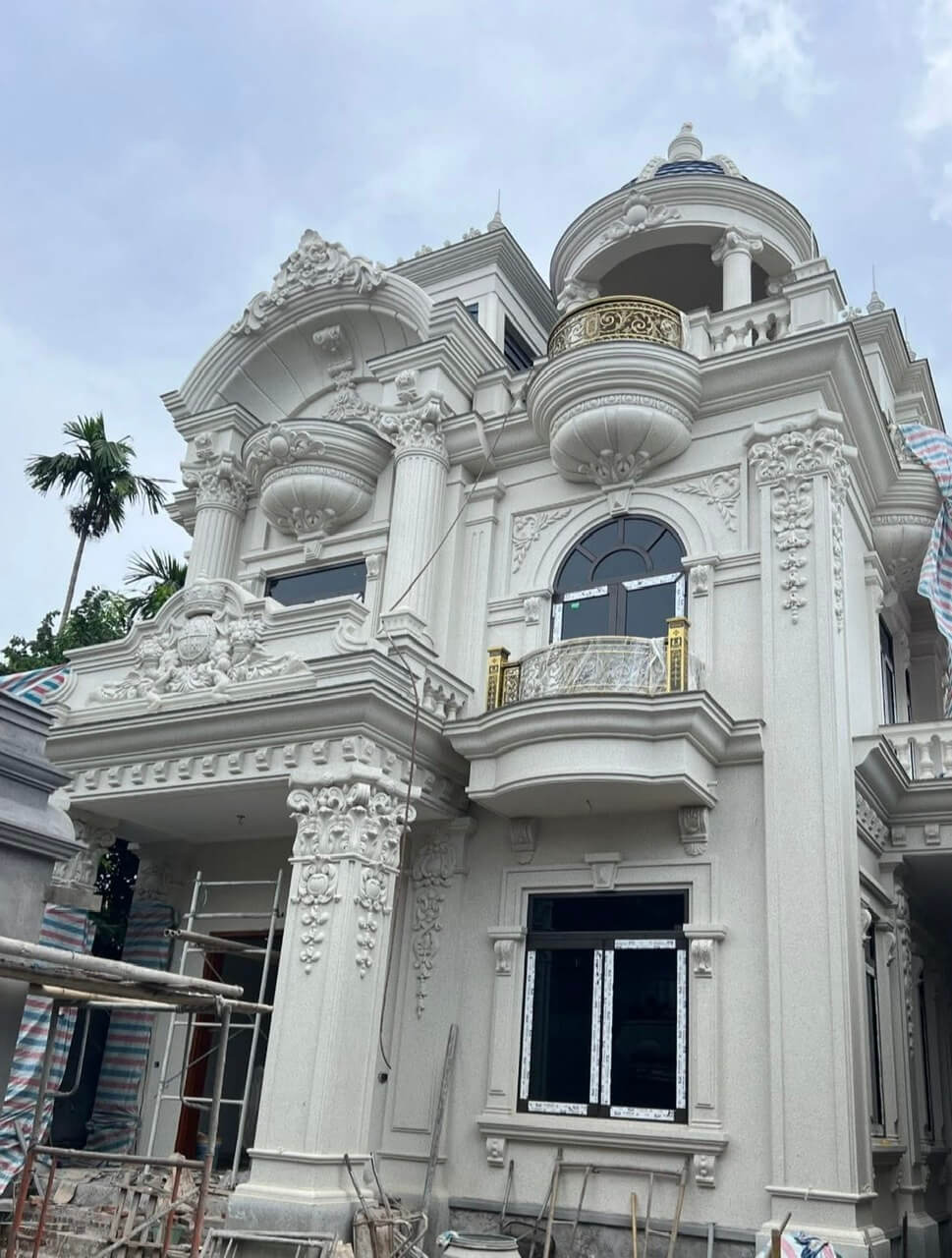 hoa văn xi măng trang trí biệt thự 4