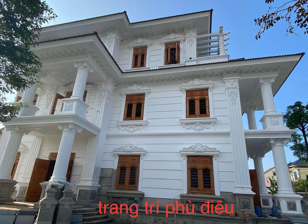 phù điêu mặt tiền nhà mái thái 1