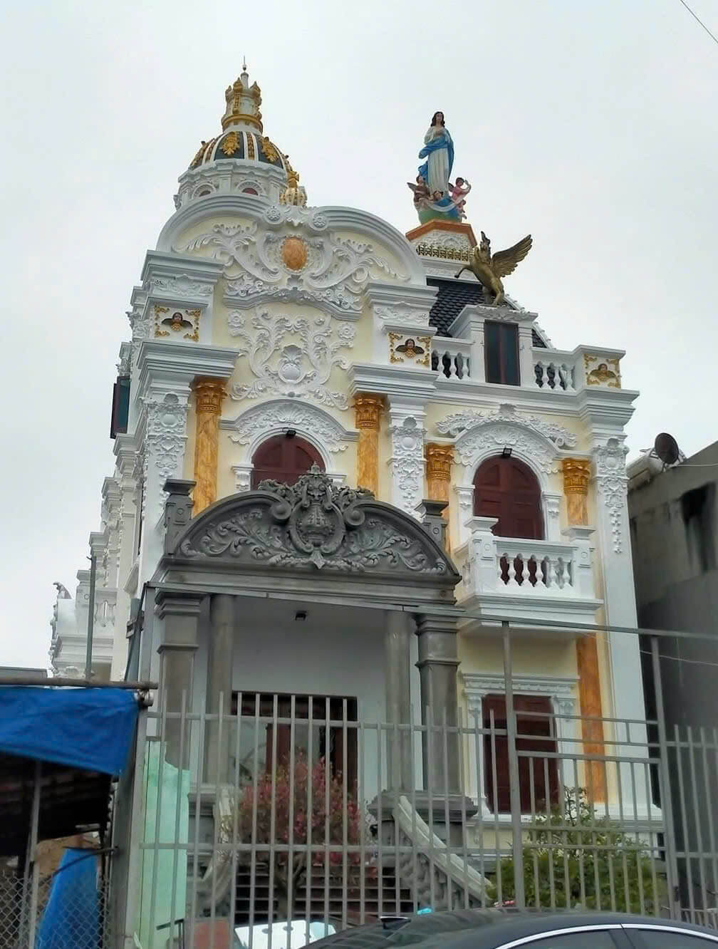 Đắp phù điêu hoa văn mặt tiền 5