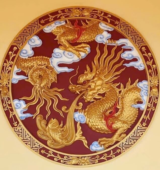 Đắp phù điêu rồng phượng xi măng 7