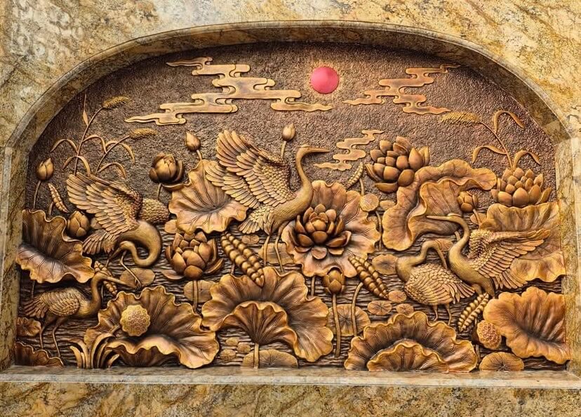 Đắp tranh xi măng ngoài trời