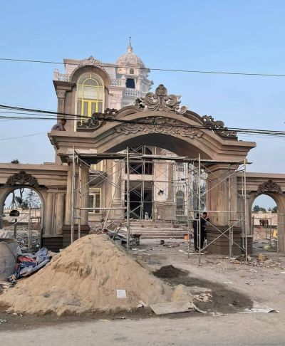 Hoa văn phù điêu mặt tiền đẹp