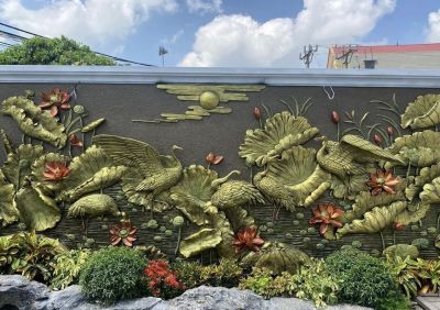 Thi C&ocirc;ng Tranh Sen Hạc Xi Măng Đẹp_ phong thủy &amp; Bền Vững